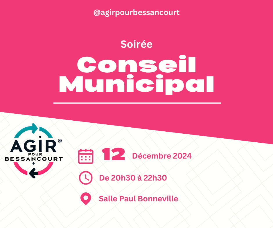 Ordre du Jour du Conseil Municipal du 12/12/2024