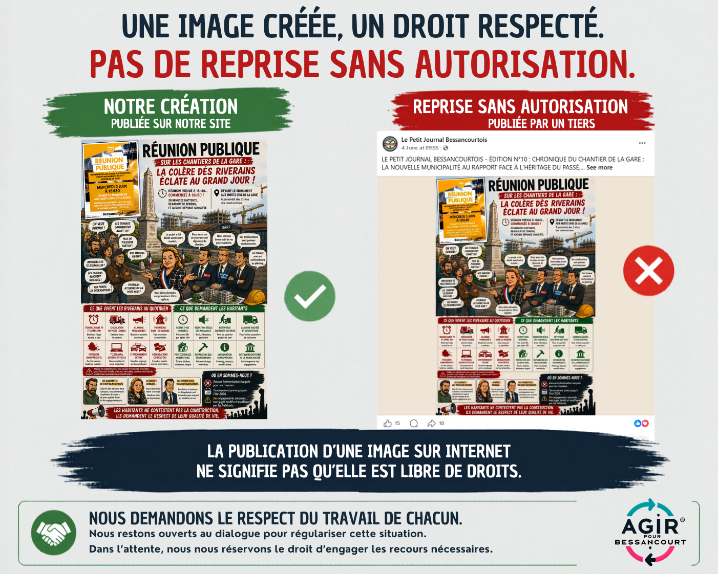 Respect de la propriété intellectuelle : notre mise au point