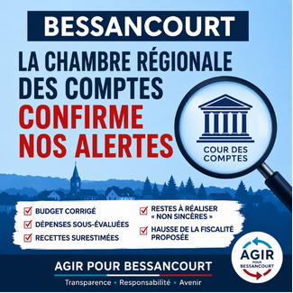 Communiqué de Presse : Bessancourt : la Chambre régionale des comptes confirme les alertes d’Agir pour Bessancourt